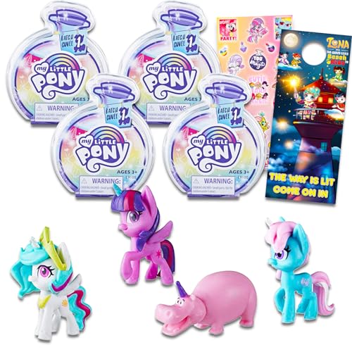 My Little Pony Partygeschenke für Mädchen – Paket mit 4 My Little Pony Wasser-Reveal-Spielzeug-Blindbeuteln plus Aufklebern, mehr | My Little Pony Mystery Figuren für Kinder von My Little Pony