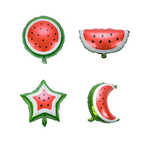 4 Stück Wassermelone Halbmond Stern Ramadan & Eid Palästina Thema Folienballon Set Hängende Dekoration von My Salah Mat