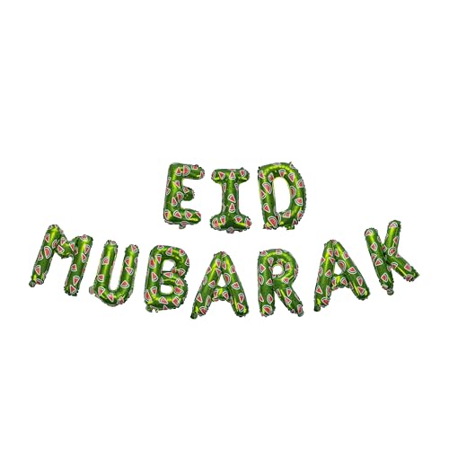 Eid Mubarak Palästina Themed Decoration| Eid Mubarak Wassermelone Folie Buchstaben Luftballons Hängende Dekoration Grün von My Salah Mat