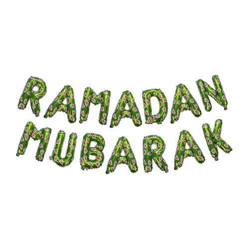 Grüne Wassermelonen-Ramadan-Mubarak-Folienballons – von My Salah Mat von My Salah Mat