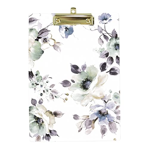 A4 Standard Klemmbrett Blumen Aquarell Kunststoff Klemmbretter für Schüler Schule Büro Low Profile Metal Clip Hanging Hole von MyDaily