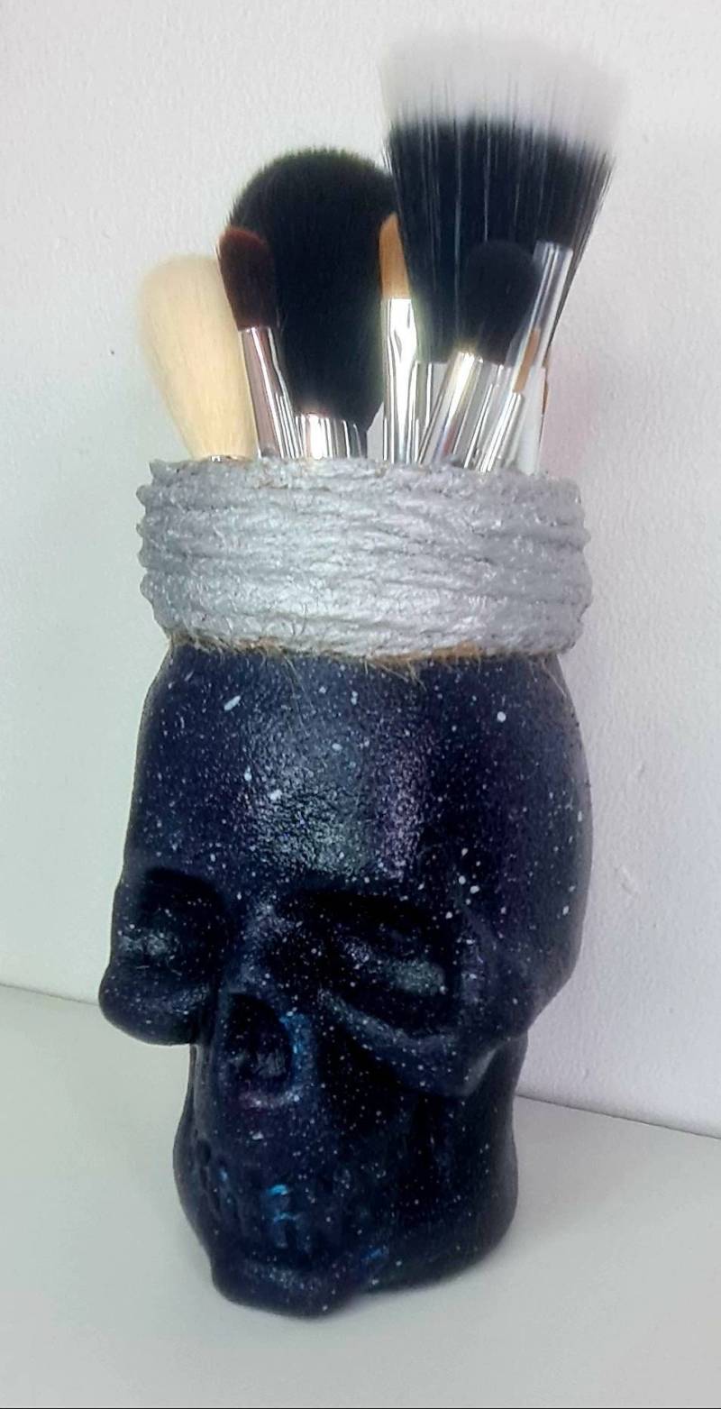 Galaxy Skull Mason Jar Pinselhalter/Kleine Vase von MyDarkenedSoul