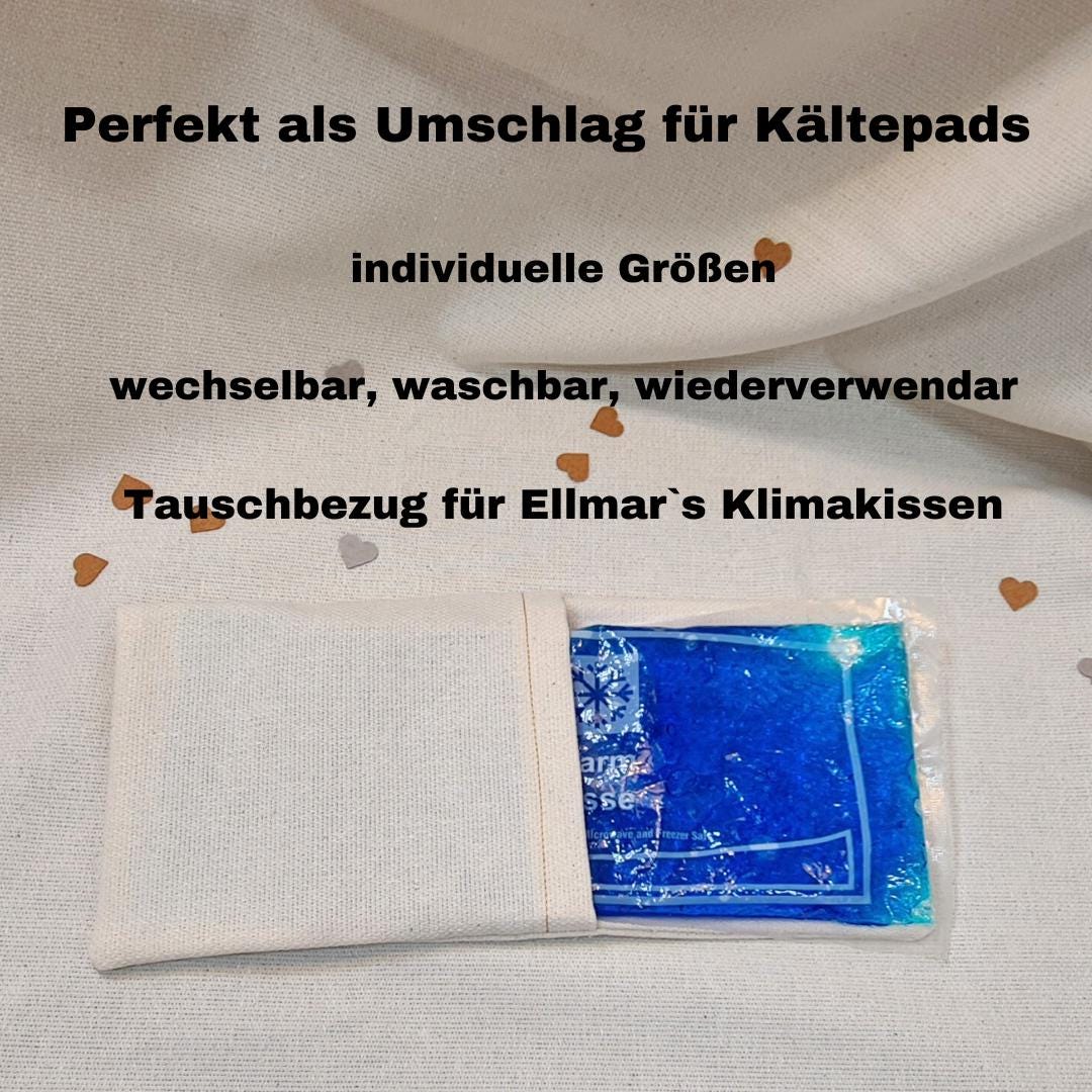 Wechselbezug Uni-Collection Creme Canvas Für Wärme - Und Kältekompressen Personalisierbar. Verschiedene Größen. Tauschhülle Wärmekissen von MyEllmar