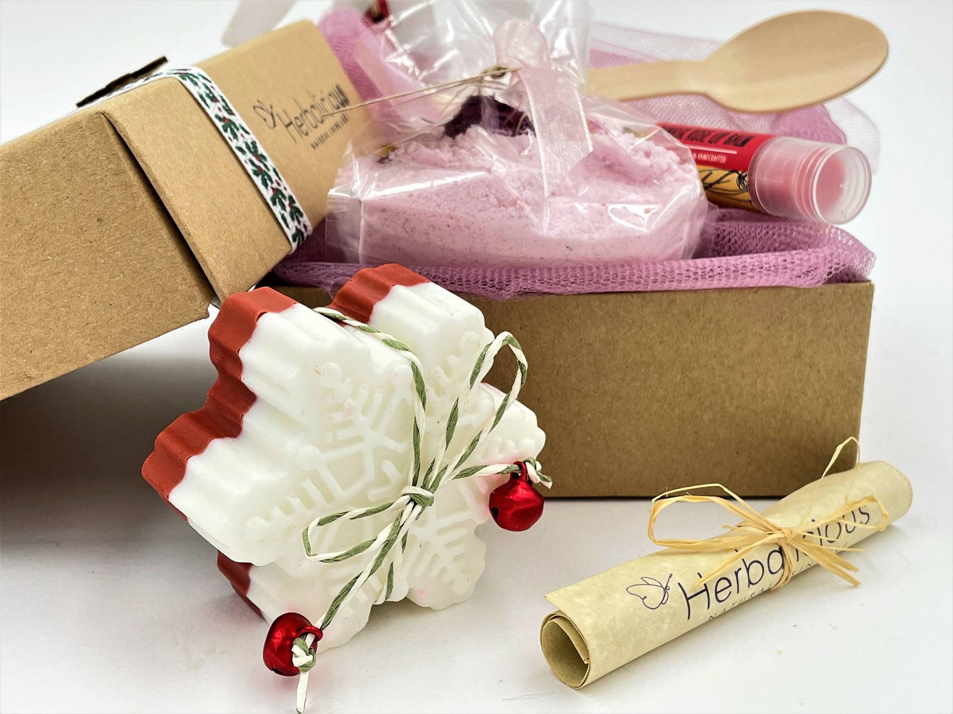 Weihnachts Geschenk Box Für Frauen, Bio Badeschaum, Lippenbalsam, Naturseife, Weihnachtsgeschenk Sie, Freundin von MyHerbalicious