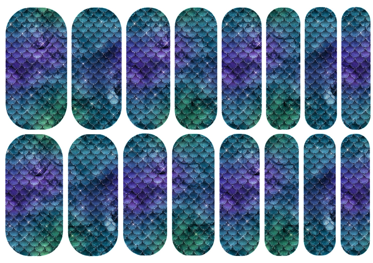 Meerjungfrau Drachenschuppen Nail Wraps Decals | Nagel Wasserrutschen Wasser Nailart Kurz Mittel Lang Extra von MyLuxeOccasion