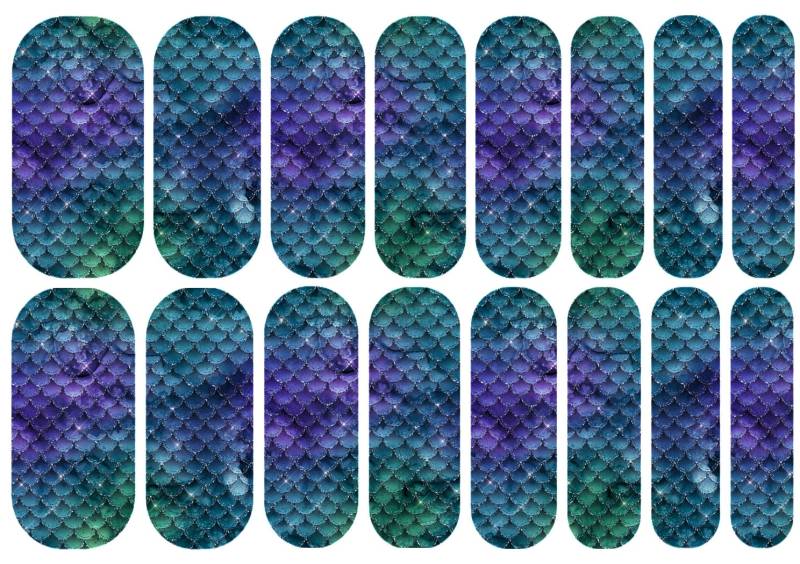 Meerjungfrau Drachenschuppen Nail Wraps Decals | Nagel Wasserrutschen Wasser Nailart Kurz Mittel Lang Extra von MyLuxeOccasion