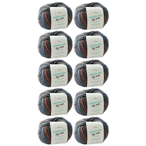 Wolle stricken - Merino Wolle Balance (Fb 5008) - 10 Knäuel Merinowolle braun zum Stricken - dicke Wolle + MyOma Label - 100g/150m - Nadelstärke 6-7mm - MyOma Wolle - Color Wolle von My Oma