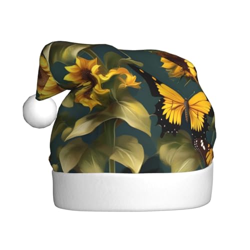 Nikolaushut Plüsch mit übernatürlichen Symbolen Niedlicher Nikolaushut Weihnachtsmann Hut für Weihnachtsfeier Uni Sonnenblume Schmetterling 1 von MyPiky