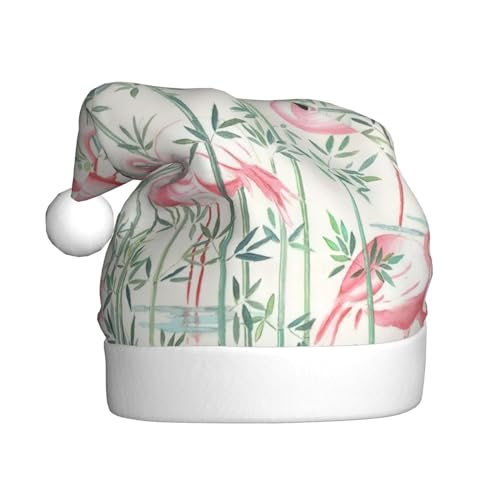 Weihnachtsmann Hut Plüsch Flamingo Druck Schöne Weihnachtsmütze Weihnachtsmütze Nikolausmütze Weihnachtsfeier Uni Erwachsene Flamingo Floral Botanik 1 von MyPiky