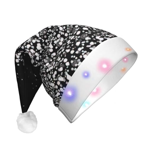 Weihnachtsmütze mit Totenkopf-Druck, mit LED-Licht, lustiger Plüsch, Unisex, Winter, Schnee, Weihnachten von MyPiky