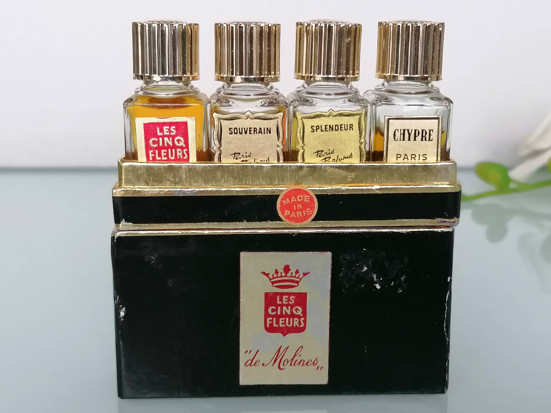 Vintage Les Cinq Fleurs De Molines | 1950 Parfum/Extrait 5 Ml Set X4 Düfte Geschenkidee von MyVintageGadgets