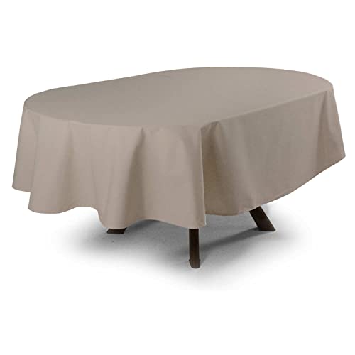 MyVorrei Tischdecke, oval, schmutzabweisend, abwaschbar, einfarbig, Polyester, 100 % 180 x 270 cm von MyVorrei