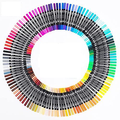 100 Farben Marker Stifte Bunte Doppelspitze Pinselstifte für Schüler Kinder Scrapbooking Malkarten machen Planer von Myazs
