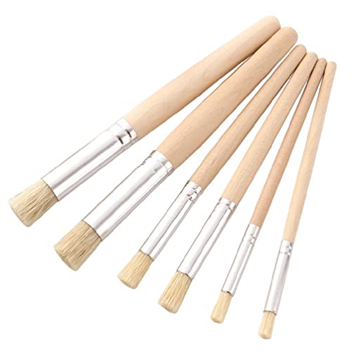 6 Teile/pack Künstler Pinsel Set Acrylfarbe Pinsel Anti-hedding Weiße Borsten Holz Langer Griff Pinsel Set Acryl Pinsel Für Leinwand Malerei Professionelle von Myazs