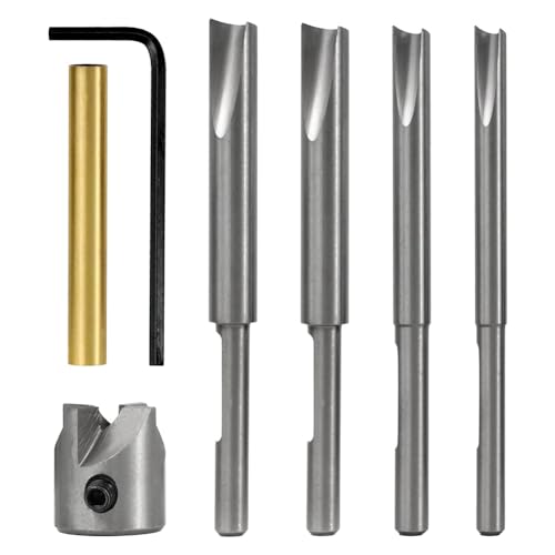 Myingaou 7-Teiliges StiftfräSer-Set, Stiftfass-Trimmsystem mit PilotschneiderschäFten, 7 mm, 8 mm, 3/8 , 10 mm FräSer-Trimmer-Set von Myingaou