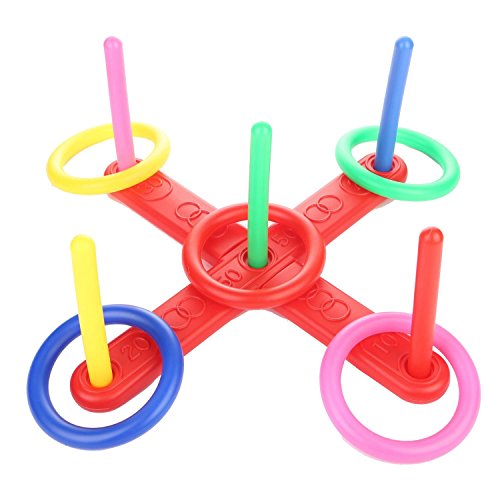 Myingaou Ringwurf Spiel Quoits Hoopla Set Quoits Heringe Seil Ziel Kindergarten von Myingaou