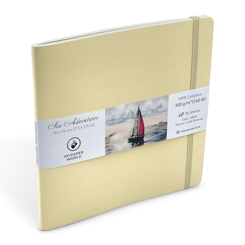 Mypaperworld Aquarell Skizzenbuch 300 g 19х19 cm, 16 Blätter - Beige von Mypaperworld