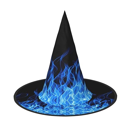 Mypiky Blaue Flamme Druck Halloween Hexenhüte Kappe Kegel Hexen Hüte Kinder Cosplay Party Kostüm Dekorationen von Mypiky