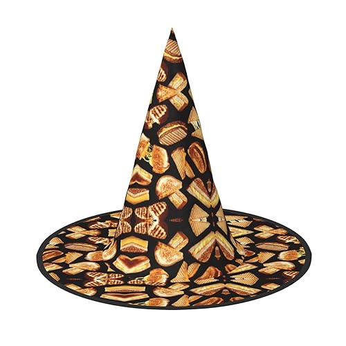 Mypiky Käsesandwiches Druck Halloween Hexenhüte Kappe Kegel Hexen Hüte Kinder Cosplay Party Kostüm Dekorationen von Mypiky