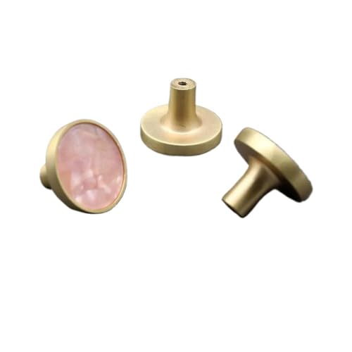 Griffknöpfe, Schrankschubladengriff, Schrankgriffe, Moderner, einfacher, gebürsteter Muschelgriff aus Kupfer, runde, goldene Schrankgriffe, Kleiderschrankschubladengriffe, Möbelgriffbeschläge,A(Pink) von MyrXFb