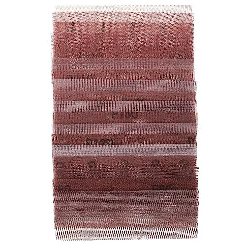 Schleifpapier, Schmirgelleinen, Trockenbau-Schleifpapier, flüssiges Schleifpapier, 10 Stück 198 x 70 mm Mesh-Schleifscheiben, staubfreie Schleifscheibe mit Klettverschluss, Körnung 80–600, blockierend von MyrXFb