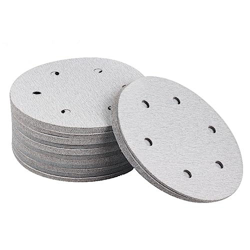 Schleifpapier, Schmirgelleinen, Trockenbau-Schleifpapier, flüssiges Schleifpapier, 225-mm-Schleifscheiben, 9-Zoll-Schleifpapier, 100 Stück Klettscheiben, 6-Loch-Schleifpads for Trockenbau-Schleifmasch von MyrXFb