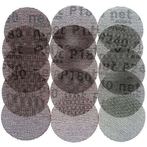 Schleifpapier, Schmirgelleinen, Trockenbau-Schleifpapier, flüssiges Schleifpapier, 3-Zoll-Maschen-Schleifpapier Mrika Klett-Schleifscheibe staubfrei, scharfes Schleifen 75 mm for Trockenbau-Holz(20pcs von MyrXFb