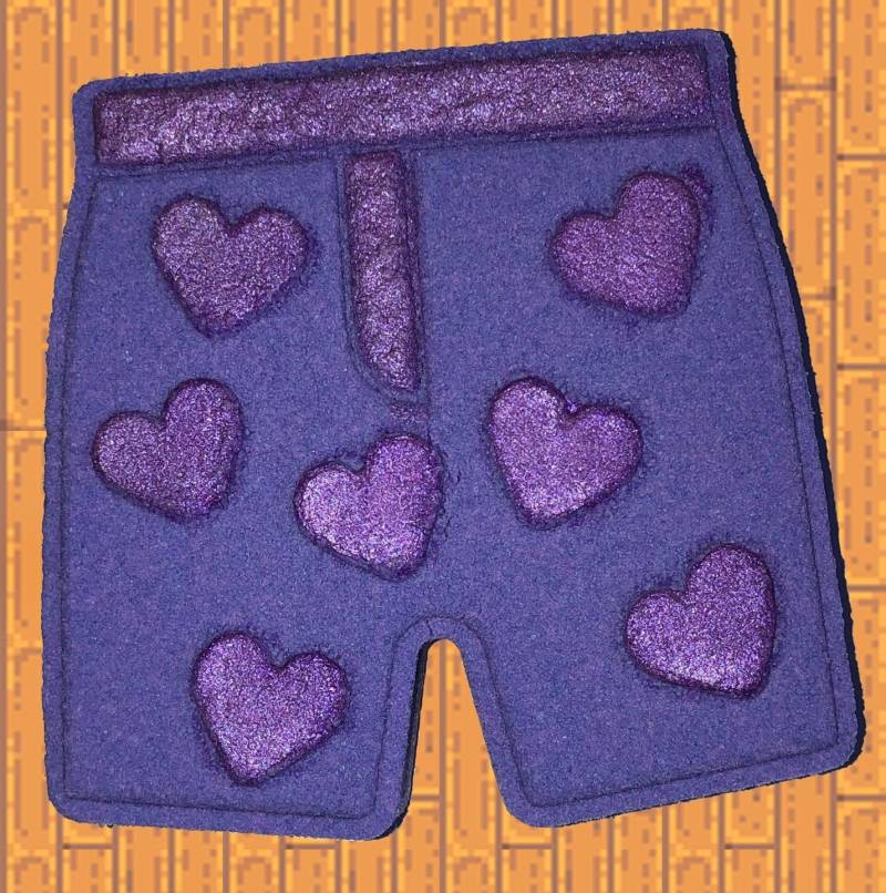 Lucky Purple Shorts Stardew Valley Inspirierte Badebombe Vanille Patchouli Pfeffer Duft Lord Of Misrule Typ von MysticalMineral