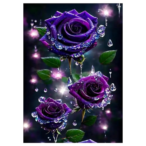 MytaYt Diamond Painting Rose Diamant Painting Bilder 5D Diamond Painting Gefrorene Rose Diamant Painting für Wohnzimmer Schlafzimmer Wand Dekoration (30 x 40 cm) von MytaYt