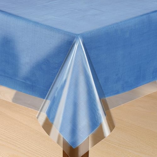 (1.37 * 3.05m) Tischdecke Klarsicht Tischdecke Transparent Tischfolie 137 x 305cm, Meterware 0.13 mm Stark, Wasserdicht Abwaschbar PVC Folie Fettdicht Tischschutzfolie für Geburtstagsfeiern Karneval von Mythosurge