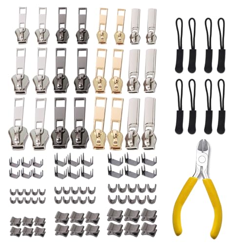 104 Stück Reißverschluss Reparatur Set,Reisverschlussreparaturset Zipper, Ersatz Reissverschluss Zipper, Reißverschluss Reparaturset Zipper, Reißverschluss,für DIY Taschen, Jacken, Gepäck, Rucksäcke von Mythosurge