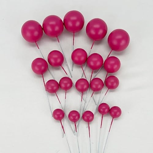 Tortendeko Kugeln | Mini Bälle Tortendeko Ballon | Kuchen Ball Topper | Deko Schaum Ball | Bälle Cake Topper 20 stück (Fuchsia) von Mytortenland