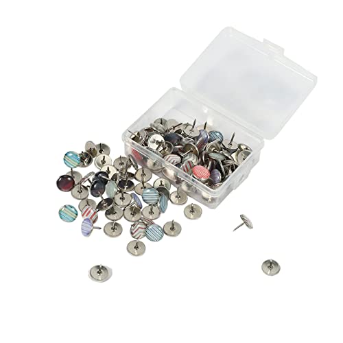 Mzpeldxk 120 Stuecke Muster Metall Epoxy Pins Buero Bedarf Diy Foto Album Dekoration Scrapbooking Bastel Bedarf Verschönerung Brads von Mzpeldxk