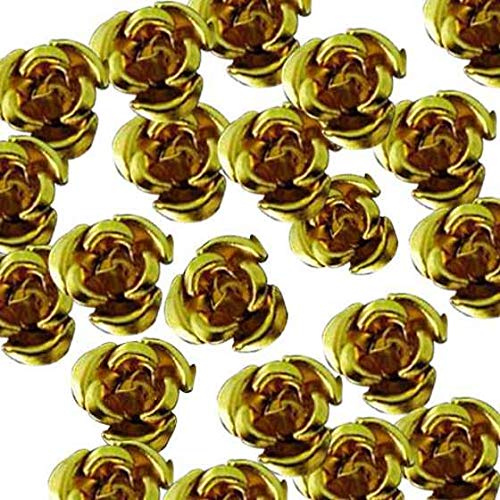 Mzpeldxk 50 8mm Aluminiumperlen Aluminum Rose Perlen-Gold von Mzpeldxk