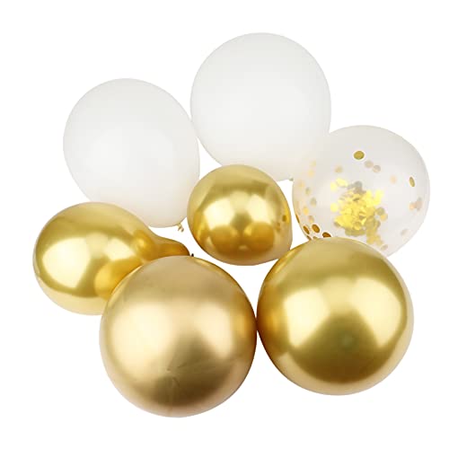 Mzpeldxk Weiß Gold Ballon Girlande Bogen Kit Gold Chrom Metallisch Latex Ballon Hochzeit Geburtstag Party Dekor von Mzpeldxk