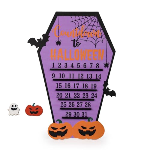 Mzshne Adventskalender Kürbis Halloween Dekor Ungiftiges Holz Urlaub Party Szene Dekoration für Büro Küche Badezimmer von Mzshne