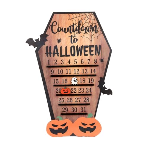 Mzshne Adventskalender Kürbis Halloween Dekor Ungiftiges Holz Urlaub Party Szene Dekoration für Büro Küche Badezimmer von Mzshne