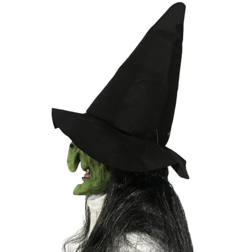 Mzshne Halloween Hexe Cosplay Kopfbedeckung Cosplay Gruselige Gruselmaske Hexenmasken für Halloween Urlaub Party Dekor von Mzshne