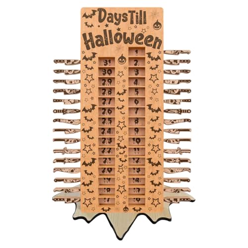 Mzshne Halloween Kalender Countdown Ornament 31 Tage Holz Holz Countdown für Home Office Schule Dekoration von Mzshne