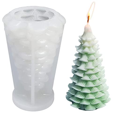 3D Silikonform Weihnachtsbaum Kerzenform DIY Weihnachten Gießform Fondant Silikon Form Weihnachtsbaum Form Kerzengießform DIY Kerzengießform für die Herstellung von Kerzen, Aromasteinen, Schokolade von N/4