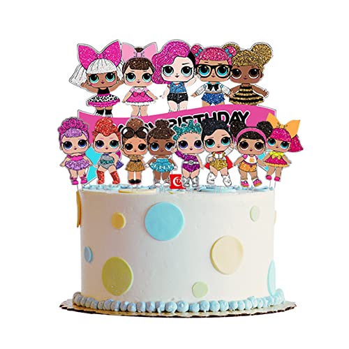 7pcs LOL Surprise Dolls birthday decorations XINBOHUI- Cake Party surprise girl shape cupcake toppers, birthday cake decoration and surprise girlParty Decorations Birthday Party von N\A