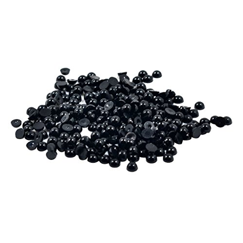 NA Schwarze halbe Perle Perlen flach zurück Cabochon für DIY Scrapbooking 4mm 300pcs von N\A