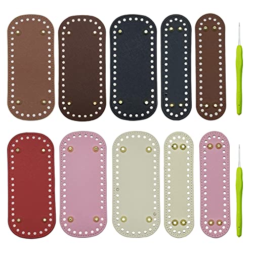 NA Yayatty 10 Pcs PU Leather Bag Bottom Oval Knitting Crochet Bags Bottom Shaper with Holes for DIY Handbag Shoulder Bags Purse Making Supplies von Yayatty