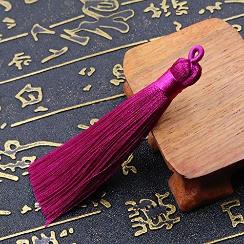 NC 20Pcs Mini Seidenquasten Handgemachte Schlüsselbund Quasten Bulk Charms Anhänger Fransenbesätze mit Schlaufen DIY-Projekte, Lesezeichen Quaste Handmade Soft Ice Silky Quasten von NC