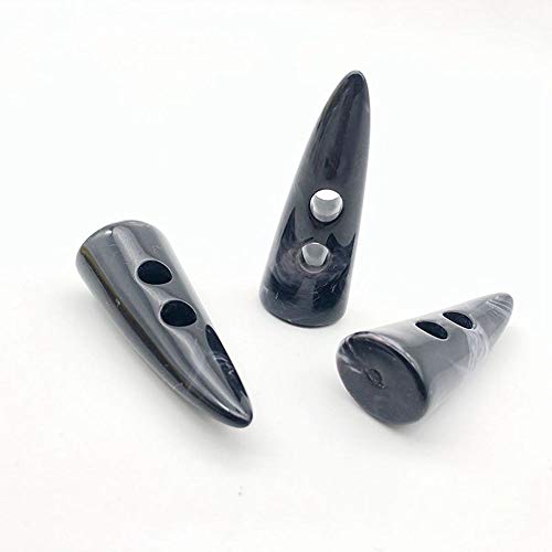 NC 24 pieces 4.8 cm resin horn toggle coat buttons two holes horn tooth shape resin buttons sewing craft DIY accessories for knitwear, wind jacket, padded jacket, down jacket, wool coat von NC