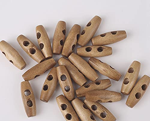 NC 4cm 20Pcs 2 Löcher Horn Knebelknöpfe Nähen Knöpfe Holzknöpfe Holz Nähen Knopfloch Nähen Holz Knebelknöpfe gebeizt Oval von NC