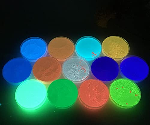 NC 5 Boxen 5-Farben-Leuchtpulver Epoxidharz-Pigment Glow in The Dark Epoxidharz-Leuchtpulver Sichere ungiftige Fluoreszierende Glow-In-The-Dunkel-Farbe von NC