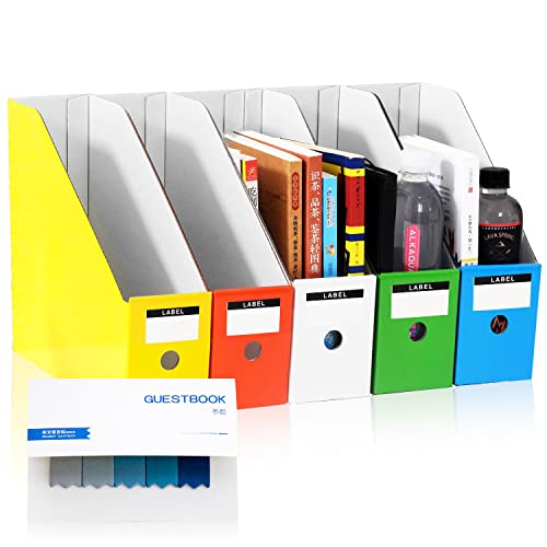 Tyuodna Karton Zeitschriftensammler Pappe,Standordner Stehsammler Recyceltem A4,Karton Zeitschriftenbox,Mehrfarbig Karton Zeitschriftenbox für Datei Ordner Schreibwaren Bürobedarf von N\P