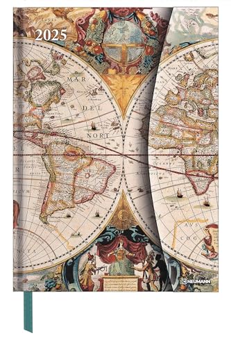 N NEUMANNVERLAGE - Antique Maps 2025 Diary, 16x22cm, Taschenkalender mit Magnetverschluss und Lesebändchen, Tasche für Visitenkarte, Jahres- und ... internationales Kalendarium: Magneto Diary von N NEUMANNVERLAGE