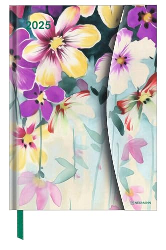 N NEUMANNVERLAGE - Flower Fantasy 2025 Diary, 16x22cm, Taschenkalender mit Magnetverschluss und Lesebändchen, Tasche für Visitenkarte, Jahres- und ... internationales Kalendarium: Magneto Diary von N NEUMANNVERLAGE